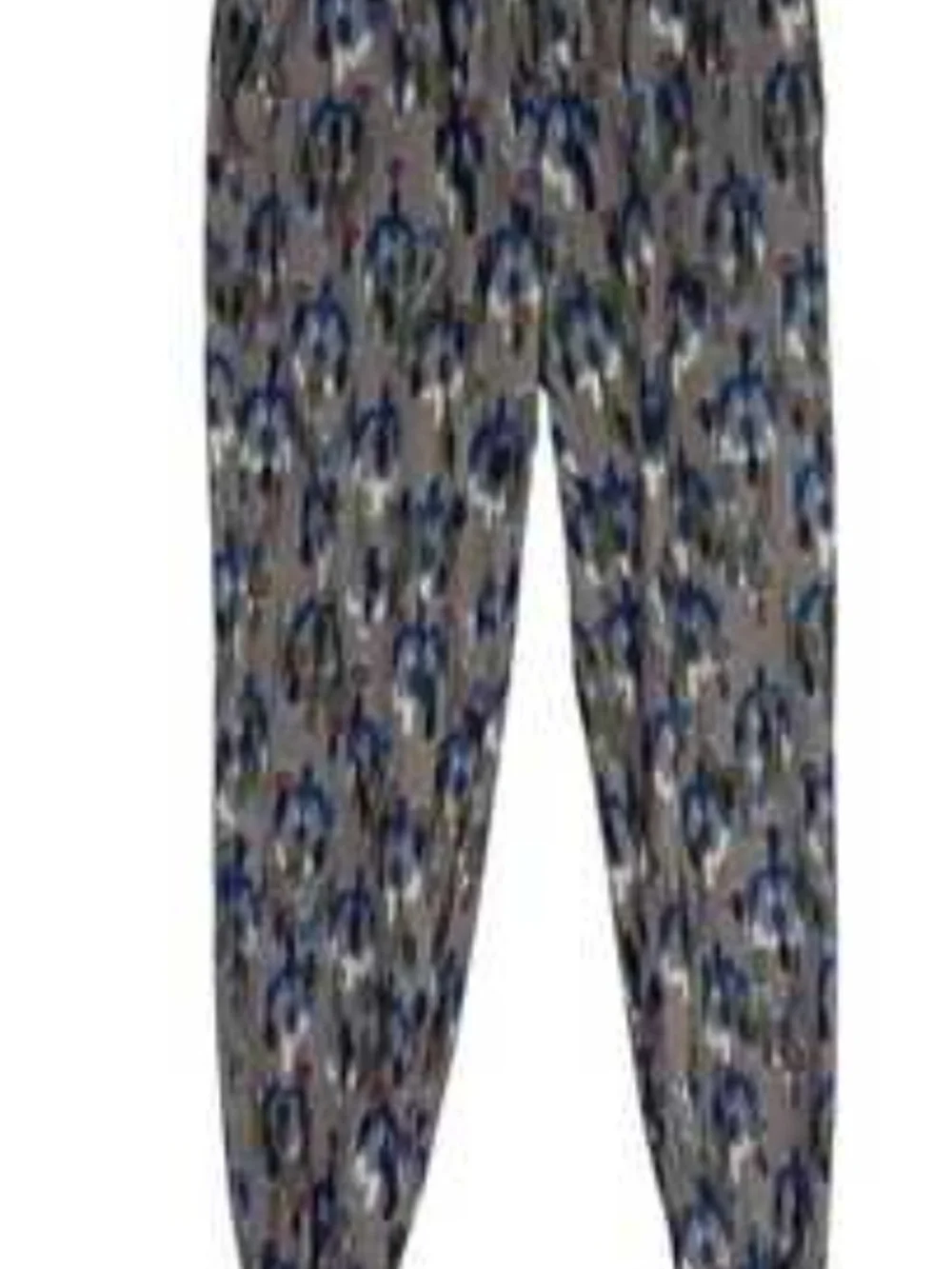 Rachel Zoe Gray Abstract  Printed Jogger Pants with Blue & Olive Accents Sz M - Picture 2 of 6